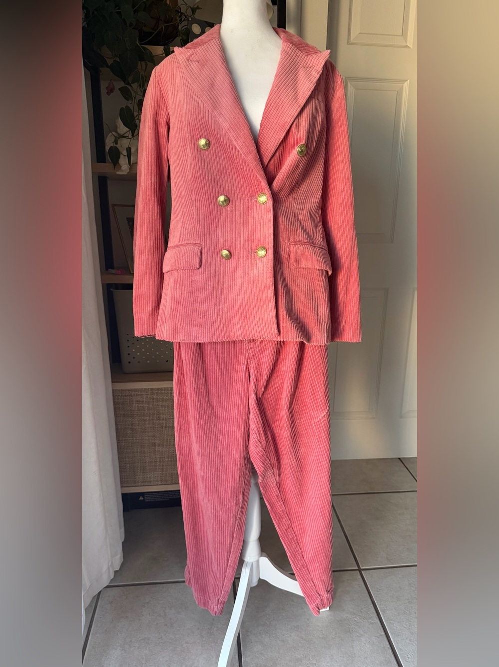 Rowing Blazers x Target Pink Corduroy Blazer Pants Suit Set M / 8